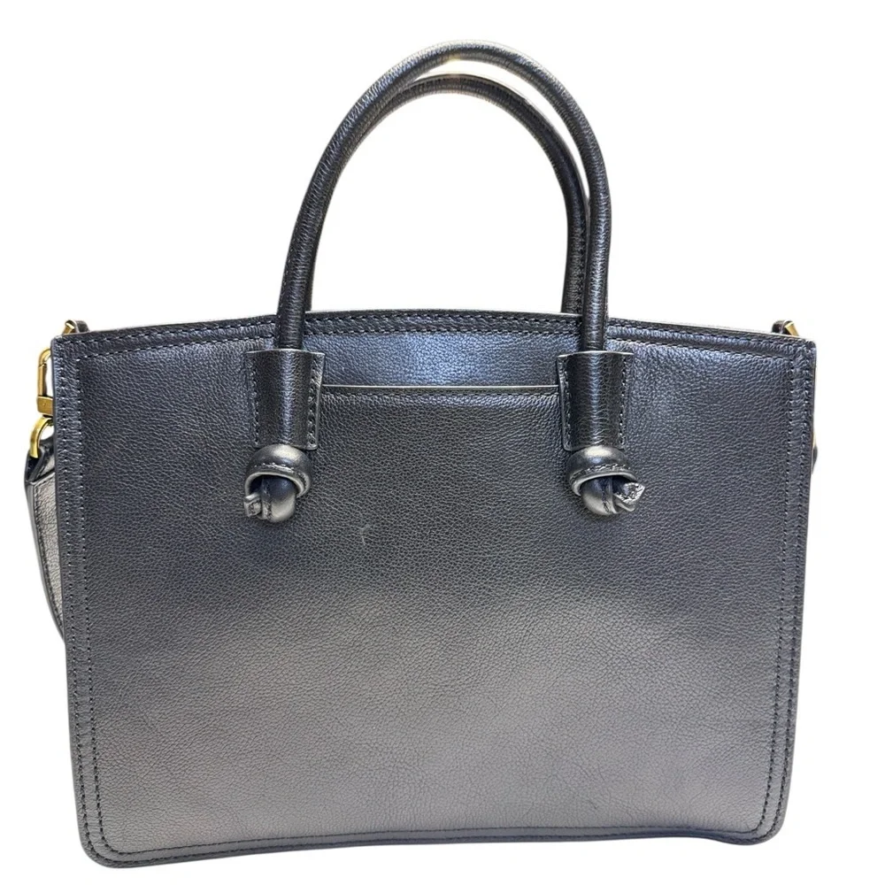 Fossil Black Leather Satchel with Gold Hardware - Picture 2 of 12